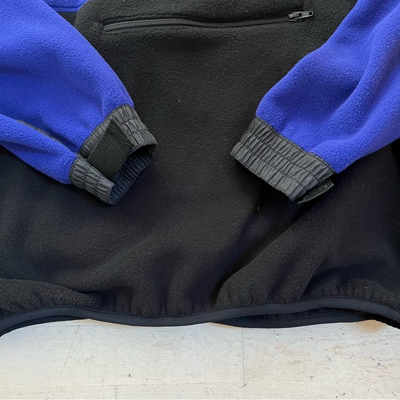 NWT Vintage Gap Fleece Quarter Zip Pullover Blue Black L - Picture 2 of 9